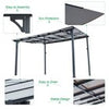 Aluminium Lean-To Gazebo, Wall-Mounted Hardtop Roof Pergola for Garden & Patio