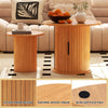 40CM/60CM Coffee Table Round Wood Side Table Sets With Hidden Storage Walnut