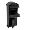 Black Parcel Delivery Box Extra Large Metal Lockable Outdoor Package Drop Box