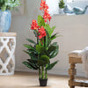 Extra Large 185cm Artificial Blossom Tree Canna Fake Plant in Pot Indoor Outdoor