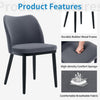 2-Piece Dining Chairs w/ Linen or Velvet Padded Seats, Wood Legs+High Back