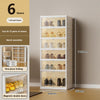 6-Tier Shoe Storage Unit,Foldable Organizer with Transparent Magnetic Doors