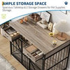 44 in Heavy Duty Dog Crate Furniture End Table Storage Drawers& Open Compartment