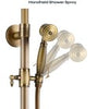 Antique Brass Bathroom Shower Mixer Taps Set Rain Round Twin Head Exposed Valve