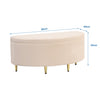 Ottoman Storage Bench, Upholstered Velvet Blanket Box, End of Bed Storage Bench