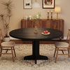 47in Round Dining Table for 4‑6,Farmhouse Kitchen Table with Sturdy Wooden Top
