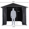 Azuma 3x3m Grey Gazebo Waterproof Garden Party Tent w/ Sides SALE