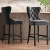 Kitchen Counter Bar Stool Breakfast Barstool High Chair Velvet Fabric Wood Legs