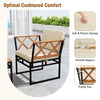 Metal Sectional Sofa Set w/ Cushions & Bungee Rope Seat