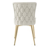 Velvet Dining Chairs Set of 2, Beige Chairs With Gold Metal Legs for Dining Room