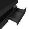 Coffee Table with Storage Drawers & LED Strips Black Tea Table for Living Room