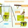 4-in-1 Toddlers Swing Set Outdoor Metal Playset Kids Backyard Playground