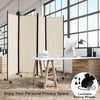 4 Panel Room Divider Folding Privacy Dividers Room Partition on Wheels-White
