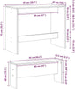 Dining Table Bench Set 3pc 4 Seater Rectangular Kitchen Dining White Wood Modern