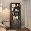 181cm Tall Bookshelf Free Standing Storage Shelf Unit with Storage Dark Oak