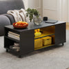 High Gloss Coffee Table with LED Light Living Room Cocktail Sofa Center Table