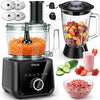 Mixer Food Processor Chopper, Stainless Steel Blender 2.5L+1.5L Timer 11 Speed U