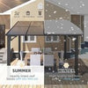 Aluminium Lean-To Gazebo, Wall-Mounted Hardtop Roof Pergola for Garden & Patio