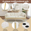 Modern Velvet Sofa Bed 2 Seater Click Clack Sofa Settee Recliner Couch White