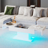 High Gloss Led Coffee Table with Storage Drawers for Living Room Space-Saving