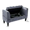 Modern Rolled Arm Bed End Bench Storage Box Footstool Bedroom Footrest Wood Legs