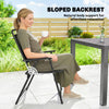 Folding Garden Chairs Set of 4 Garden Dining Chairs, Slatted Seat, Black