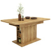 Extendable Dining Table Rectangular Kitchen Dining Room Table with Storage Oak
