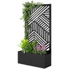 Outsunny Metal Garden Bed for Garden with Trellis, Raised Garden Bed