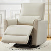 Swivel Rocking Recliner Chair Manual Leather Glider with Lumbar Padded Armrest🔥