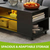 High Gloss Coffee Table with LED Light Living Room Cocktail Sofa Center Table