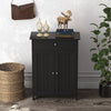 Bathroom Floor Cabinet Freestanding Storage Organizer w/2 Doors-Black