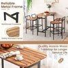 5-Piece Industrial Bar Table Set, Breakfast Tables with 4 bar chairs