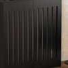 Radiator Cover Vertical Slat Modern Stylish MDF Wood White Black Cabinet Shelf
