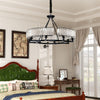 Modern Farmhouse Crystal Chandelier Black Antique Pendant Light Ceiling Fixture