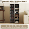Set of 2 CD Storage Units DVD Shelf with Adjustable Shelves, Black