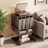 Record Player Stand Turntable Stand with Vinyl Storage Holder Rustic Brown
