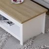Farmhouse Coffee Table with Storage Shelf, Oak Two-Tone Wooden Living Room Table