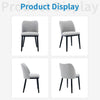2-Piece Dining Chairs w/ Linen or Velvet Padded Seats, Wood Legs+High Back