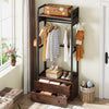 Freestanding Closet Organizer Small Clothes Rack with Drawers and Shelves