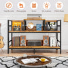Record Player Stand, Vinyl Record Player Storage Cabinet Up to 350 Albums, Turn