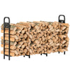 6.5FT Steel Firewood Log Rack, 300 kg Outdoor Fireplace Wood Storage Shelf