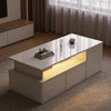 High Gloss Coffee Table with LED Lights 2Darwers Light Up Space-saving End Table