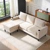 L-Shaped Couch Sofa 4-Seater Sectional Sofa Couches With USB, Cup Holder