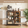 Home Bar Cabinet Coffee Station Cupboard Adjustable Interior Shelves