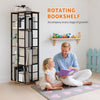 4-Tier Rotating Bookshelf, Bookshelf Tower, Freestanding Book Storage Rack