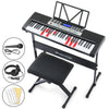 Mustar 61 Light-Up Keys Portable Learning Electronic Keyboard Piano Beginner LCD