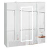 800mm Triple Door LED Bathroom Mirror Cabinet with Light Demister Wall Mounted