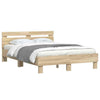 Bed Frame with LED Sonoma 137 x 190 cm Engineered Wood