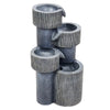 Stone Effect Fountain Solar Power LED Light Patio Water Feature Statues Outdoor
