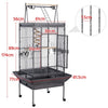 Large Parrot Cage Metal Bird Cage for Budgie with Playtop & Stand 174cm Black